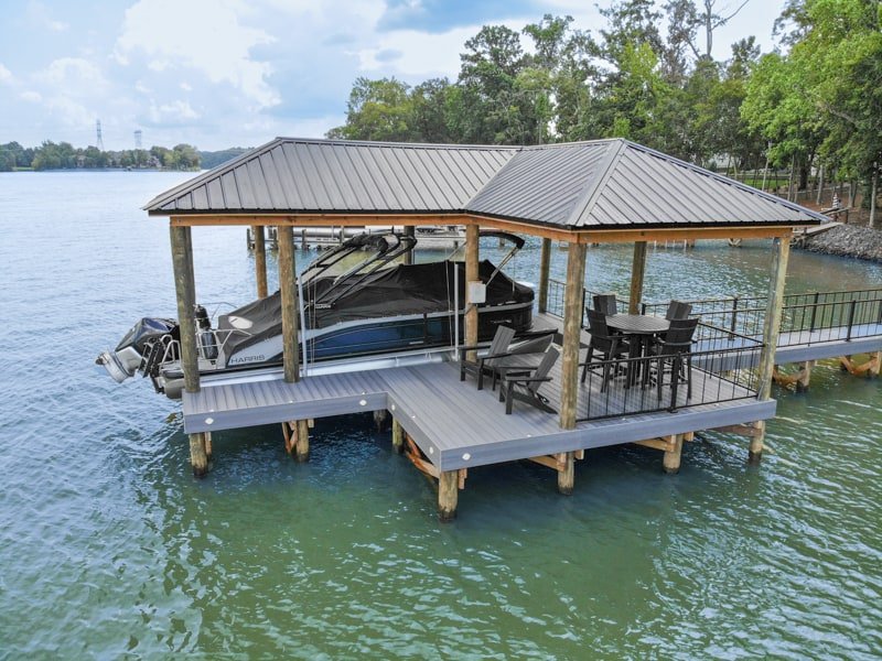 Waterfront and dock at 241 Cape August Place